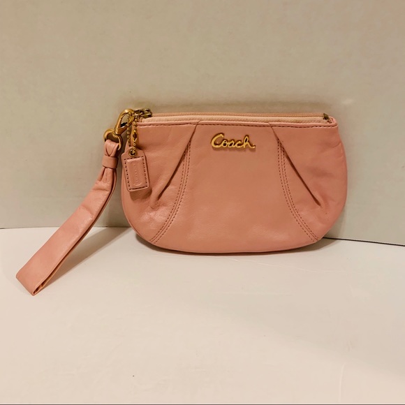 Coach Handbags - Coach Light Pink Leather Wristlet
